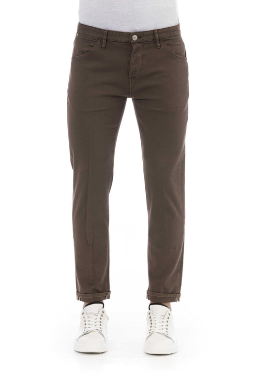 Brown Cotton Men Jeans
