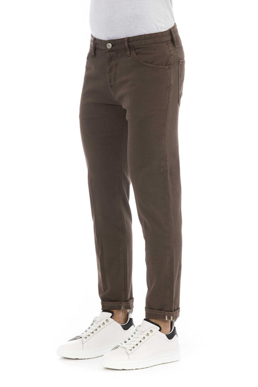 Brown Cotton Men Jeans