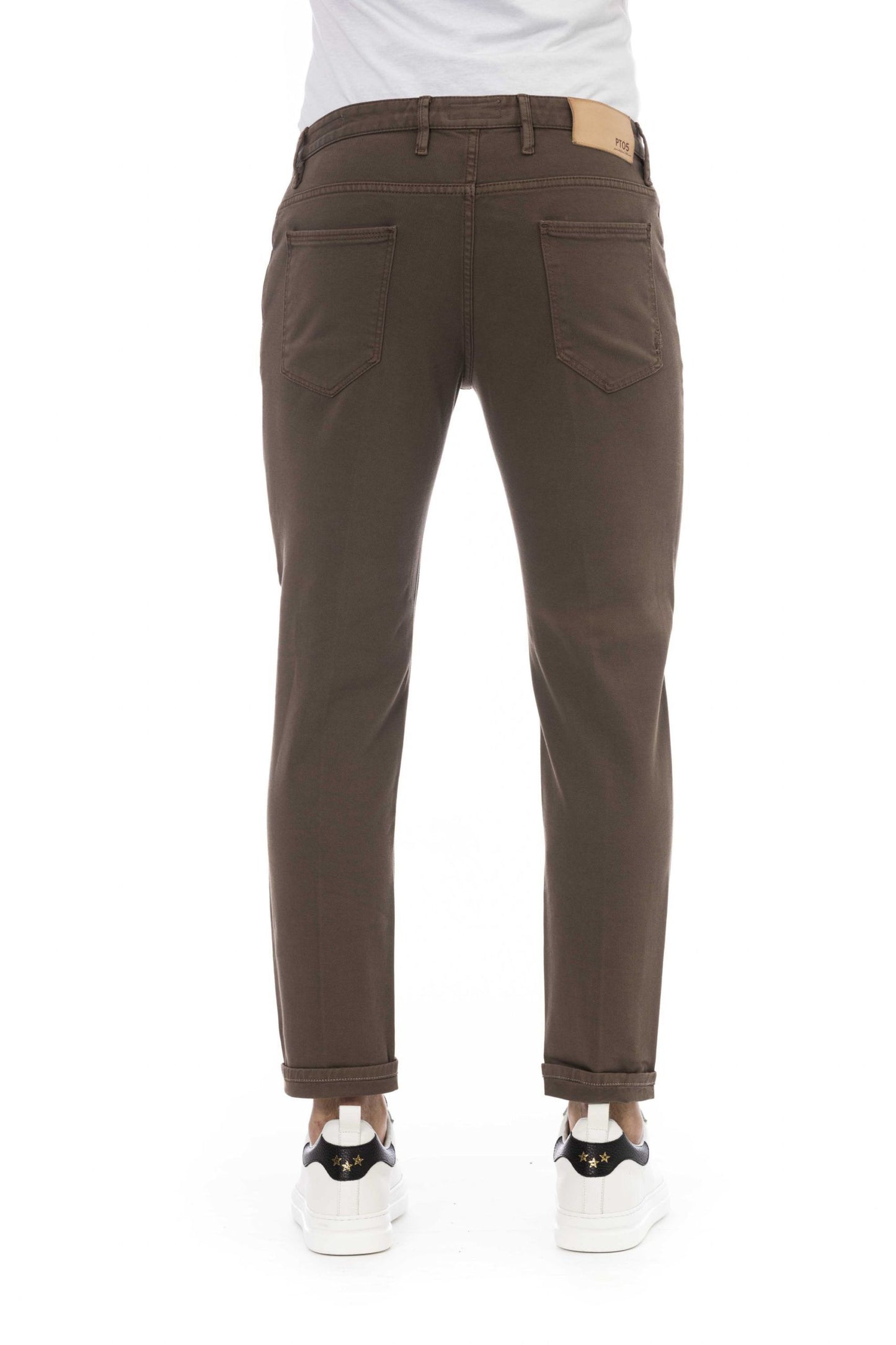 Brown Cotton Men Jeans