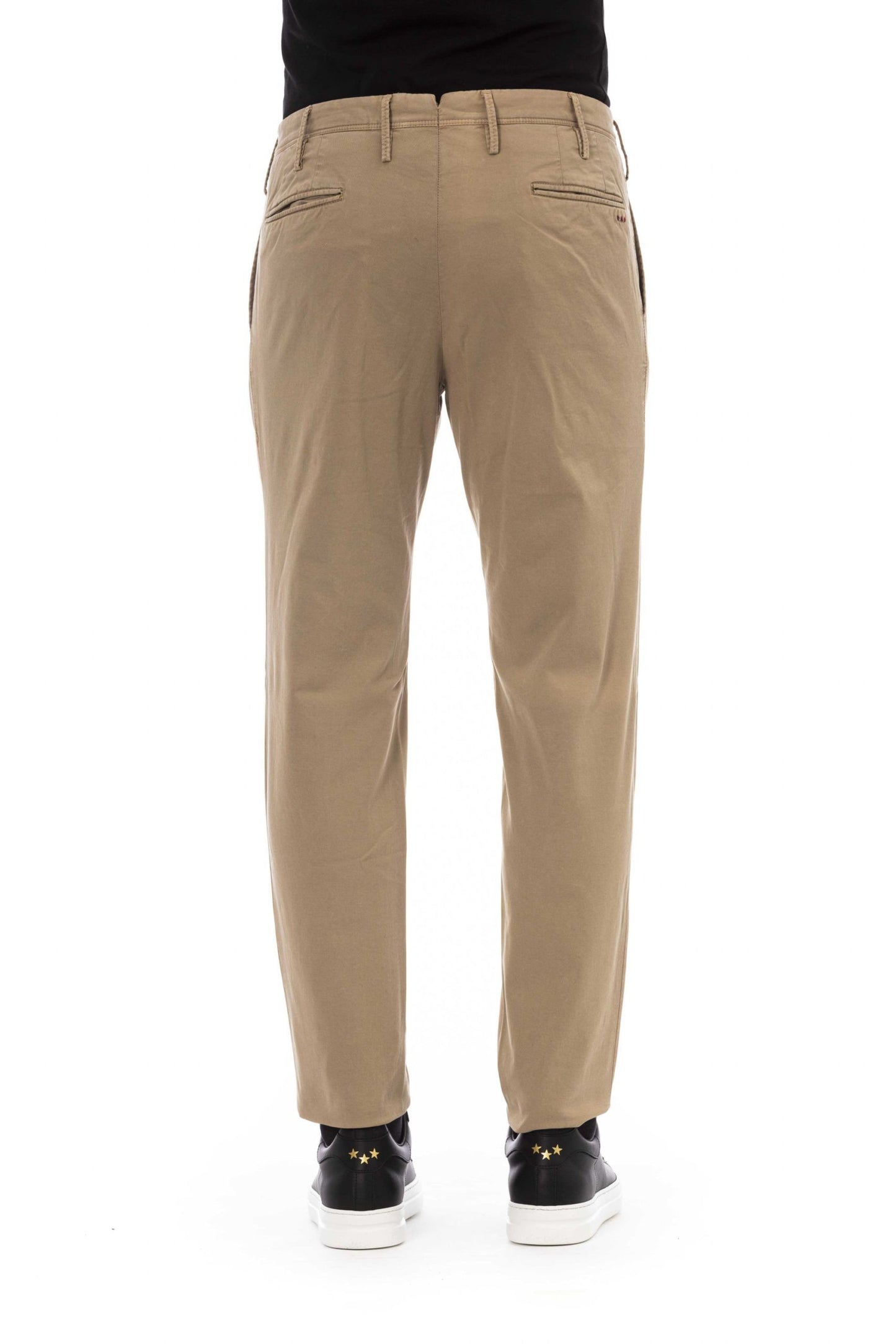 Beige Cotton Men Pant
