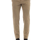 Beige Cotton Men Pant