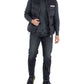 Black Polyester Men Vest