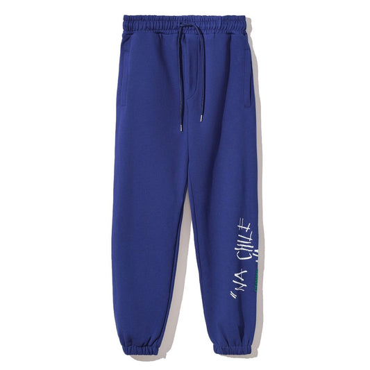 Blue Cotton Men Sweatpant