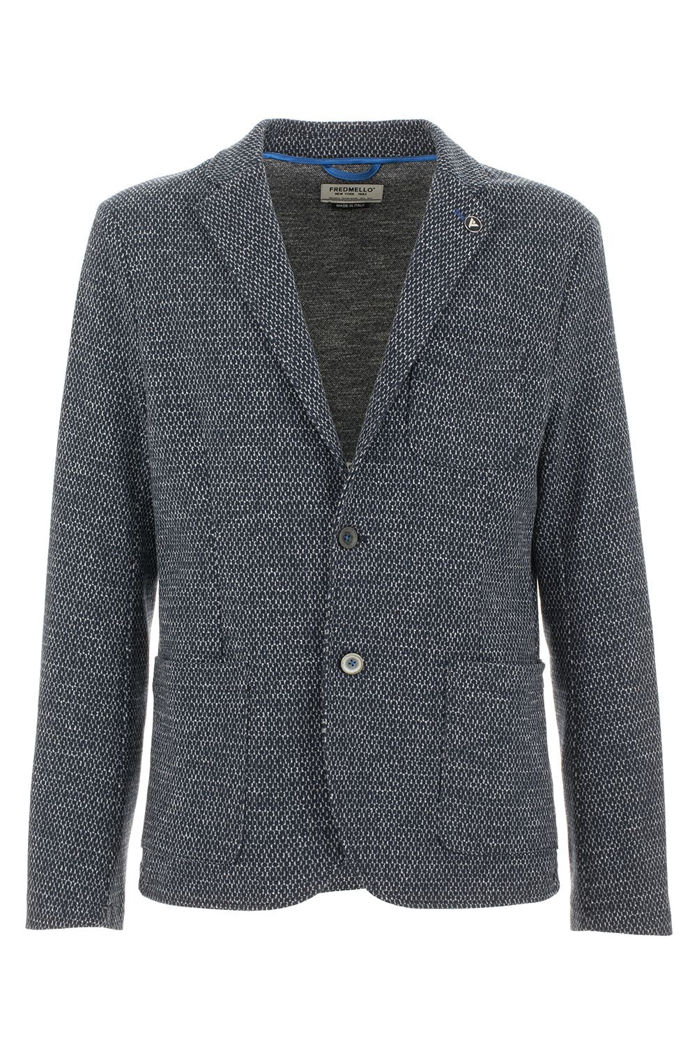 Blue Cotton Men Blazer