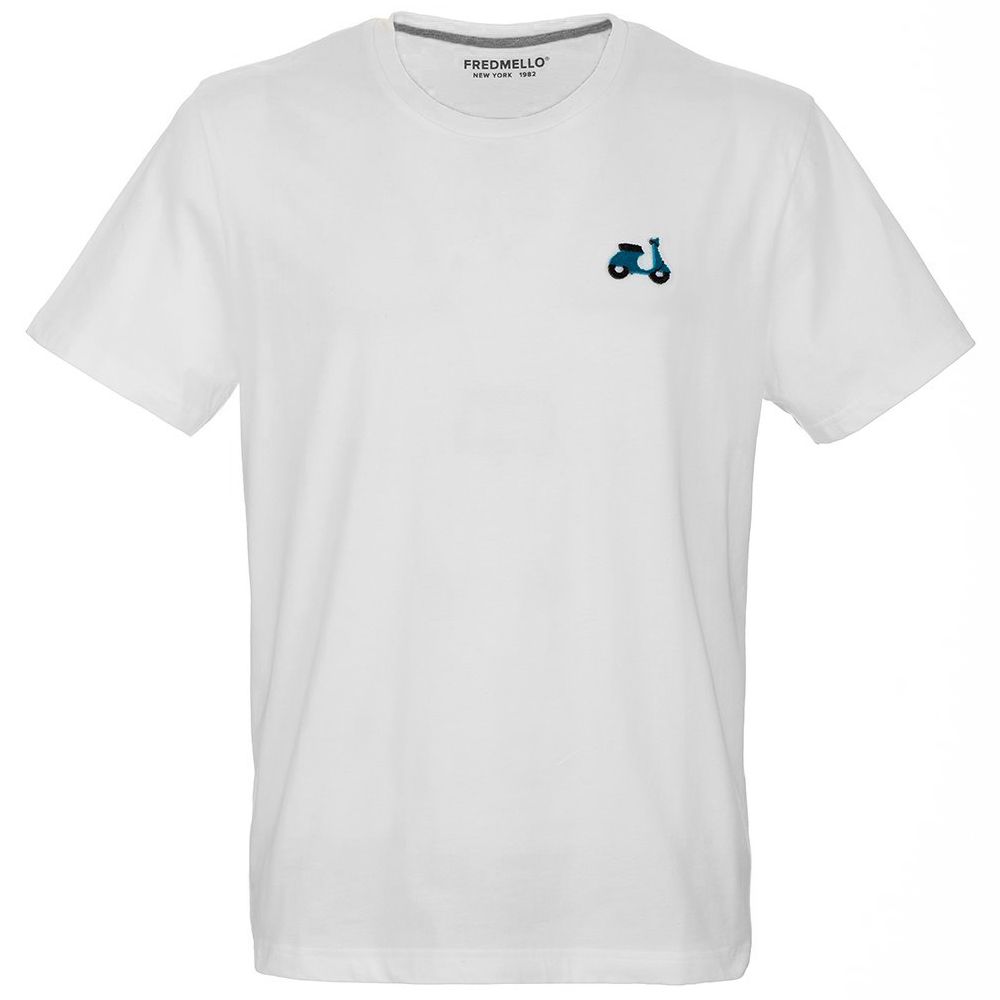 White Cotton Men T-Shirt