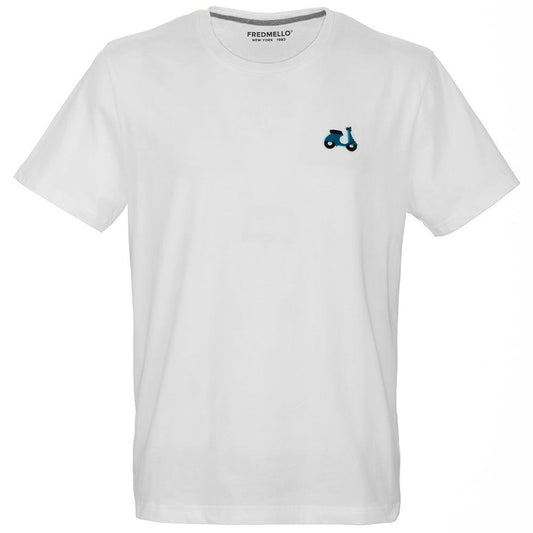 White Cotton Men T-Shirt