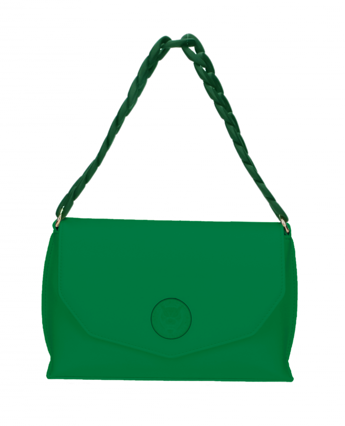 Green Polyurethane Women Crossbody