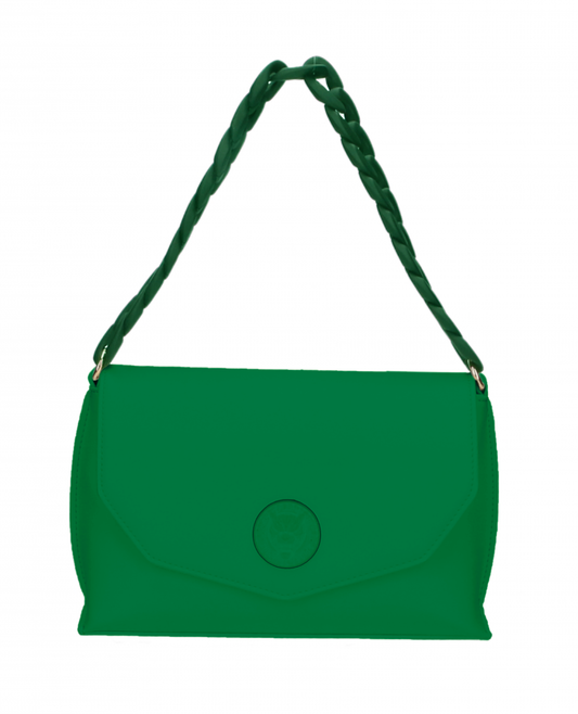 Green Polyurethane Women Crossbody