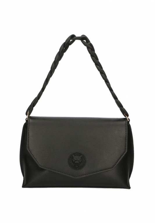 Black Polyethylene Women Crossbody Bag