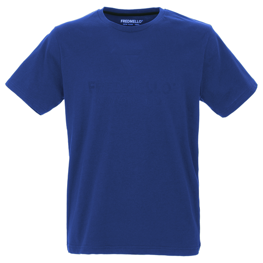 Blue Cotton Men T-Shirt