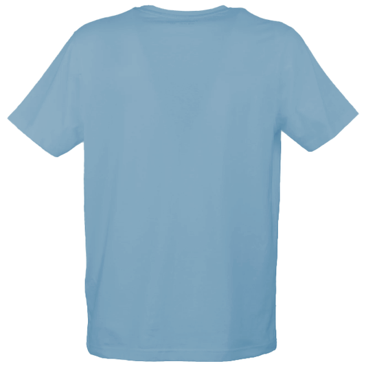 Light Blue Cotton Men T-Shirt