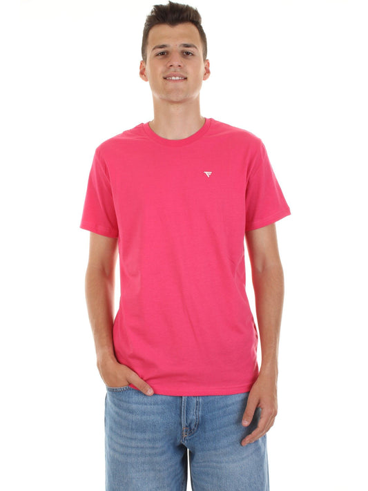 Fuchsia Cotton Men T-Shirt