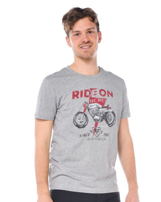 Gray Cotton Men T-Shirt