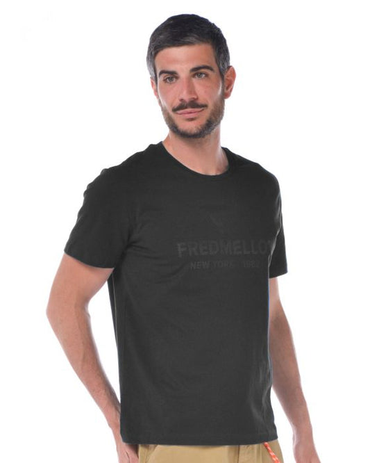 Black Cotton Men T-Shirt