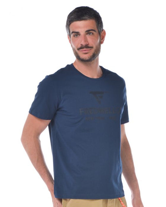 Blue Cotton Men's T-Shirt