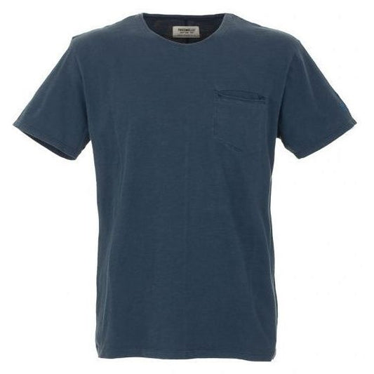 Blue Cotton Men T-Shirt