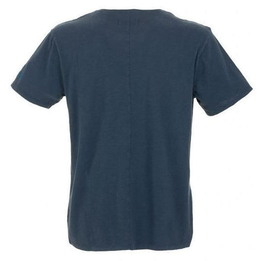 Blue Cotton Men T-Shirt