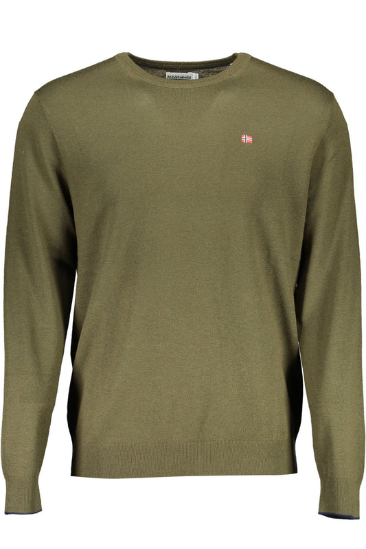 Green Wool Men Sweater
