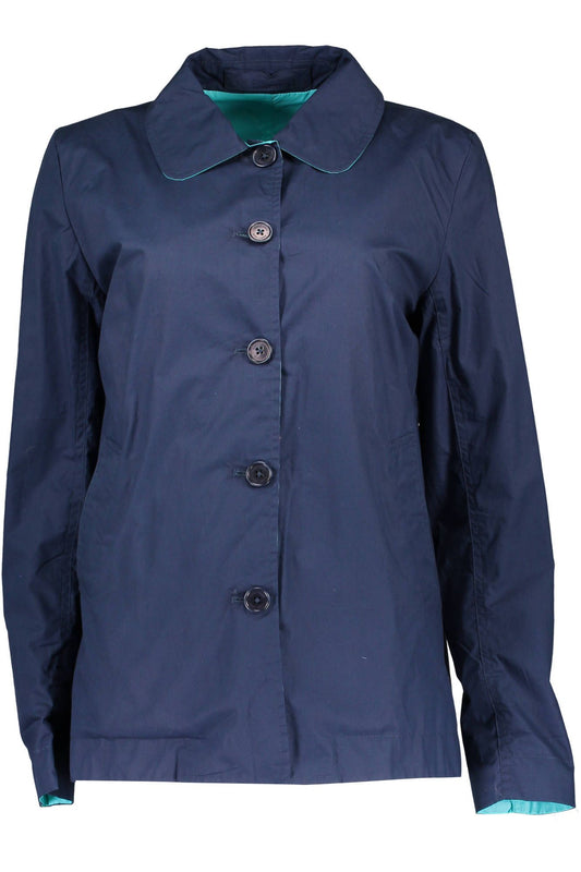 Blue Cotton Women Jacket