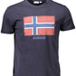 Blue Cotton Men T-Shirt