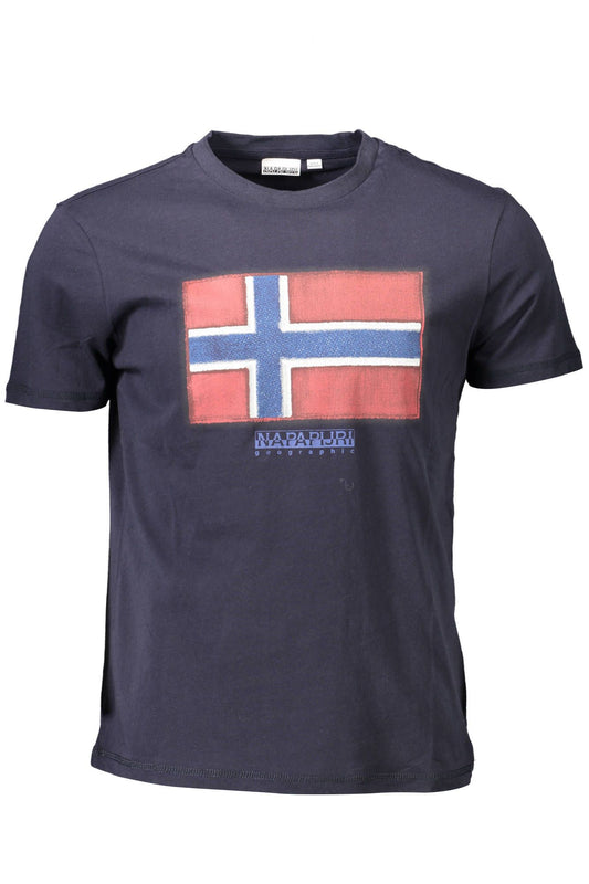 Blue Cotton Men T-Shirt