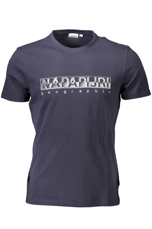 Blue Cotton Men T-Shirt