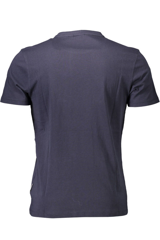 Blue Cotton Men T-Shirt
