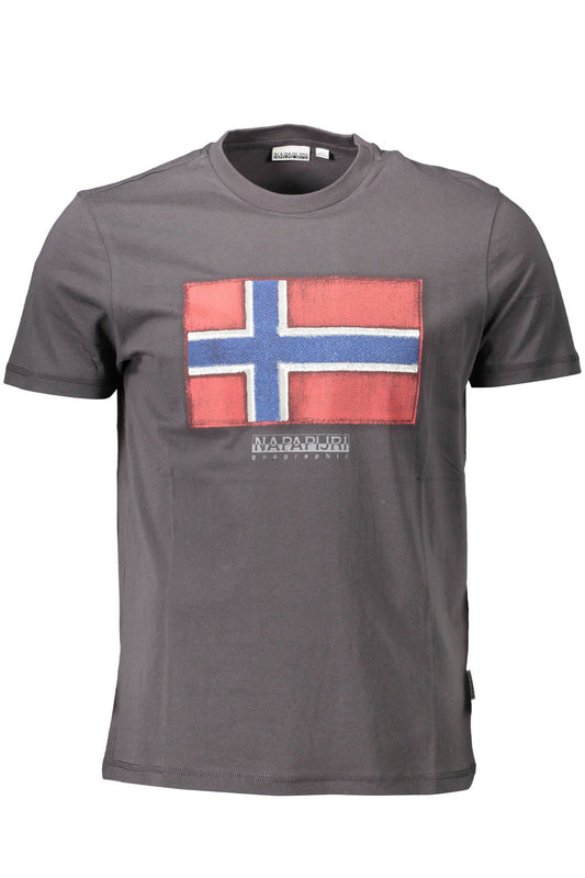 Gray Cotton Men T-Shirt