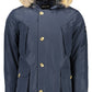 Blue Polyester Men Jacket