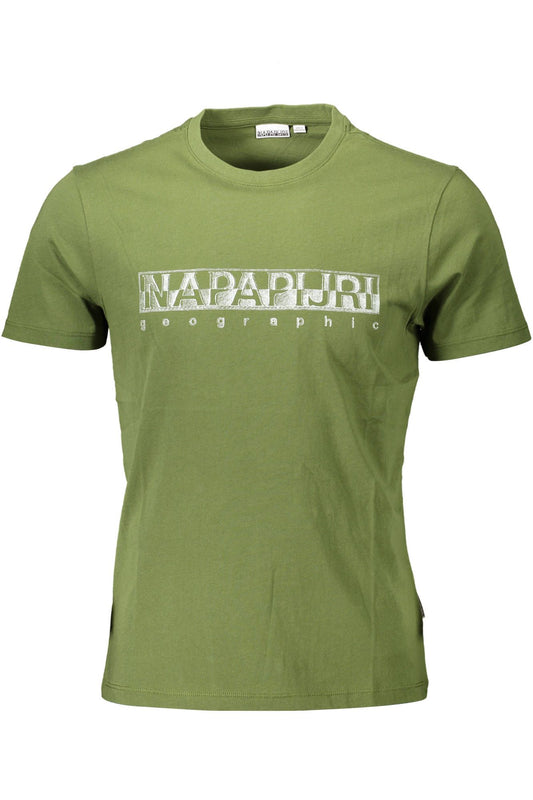 Green Cotton Men T-Shirt