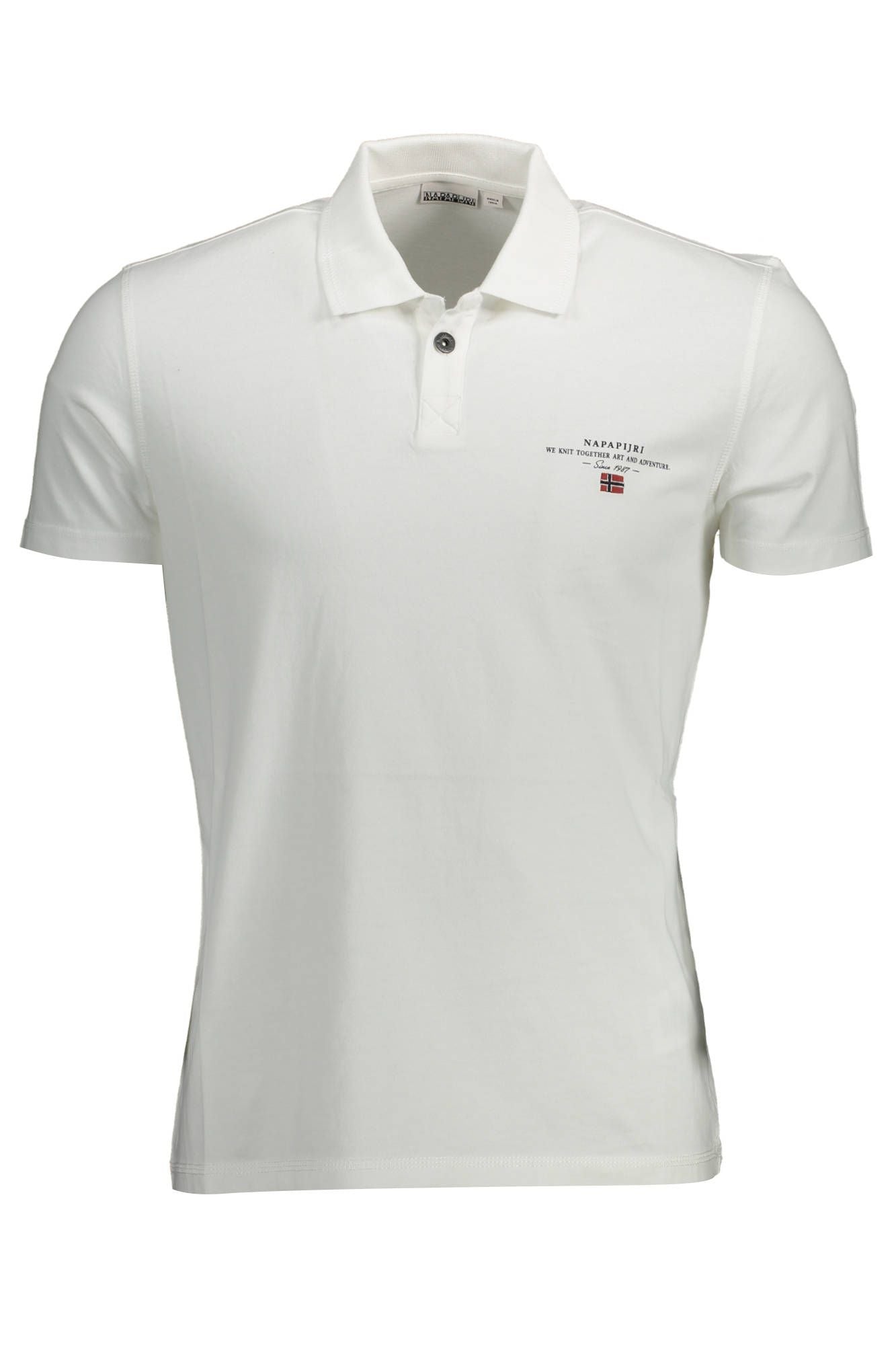 White Cotton Men Polo Shirt