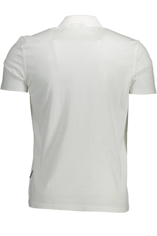 White Cotton Men Polo Shirt