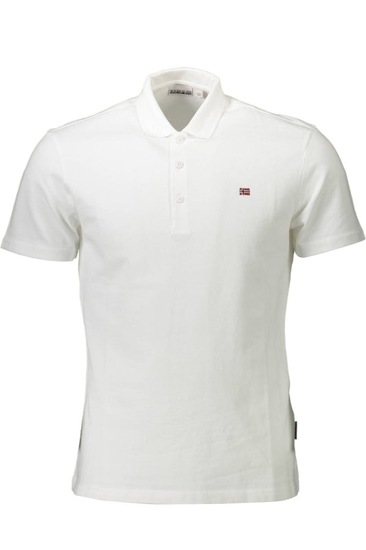 White Cotton Men Polo Shirt