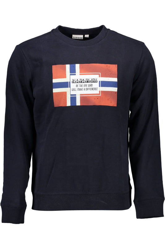 Blue Cotton Men Sweater