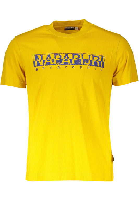 Yellow Cotton Men T-Shirt
