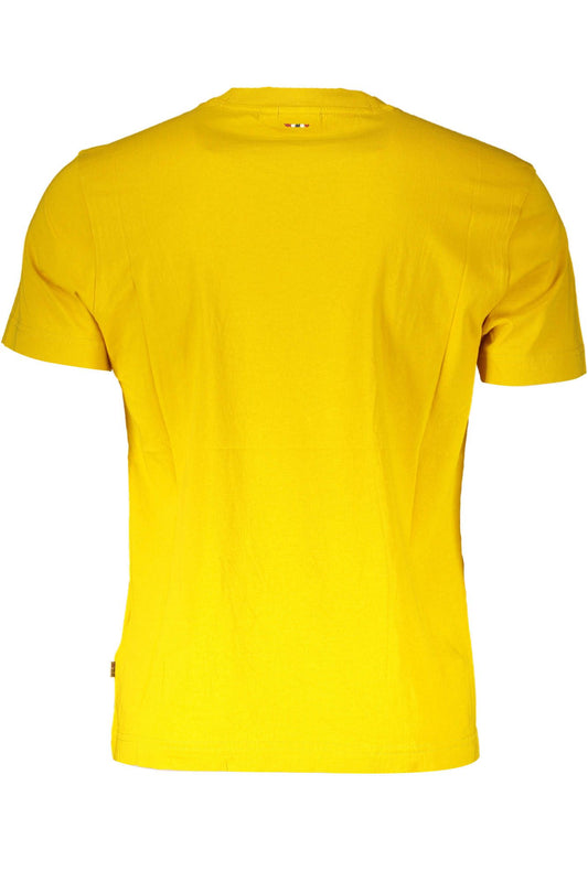 Yellow Cotton Men T-Shirt