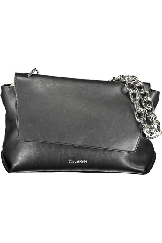 Black Polyurethane Women Handbag