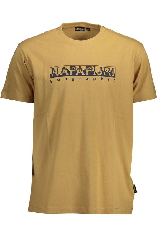 Beige Cotton Men T-Shirt