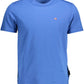 Blue Cotton Men T-Shirt