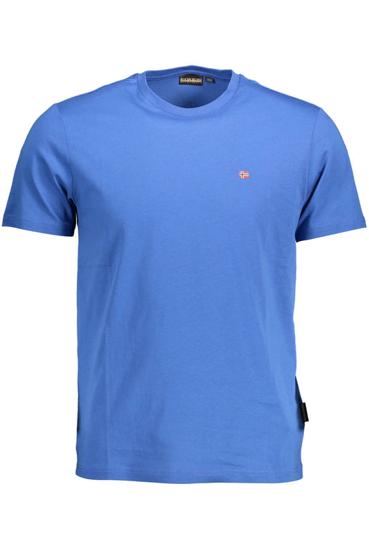 Blue Cotton Men T-Shirt