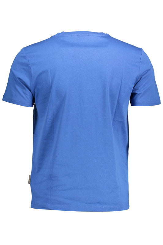 Blue Cotton Men T-Shirt