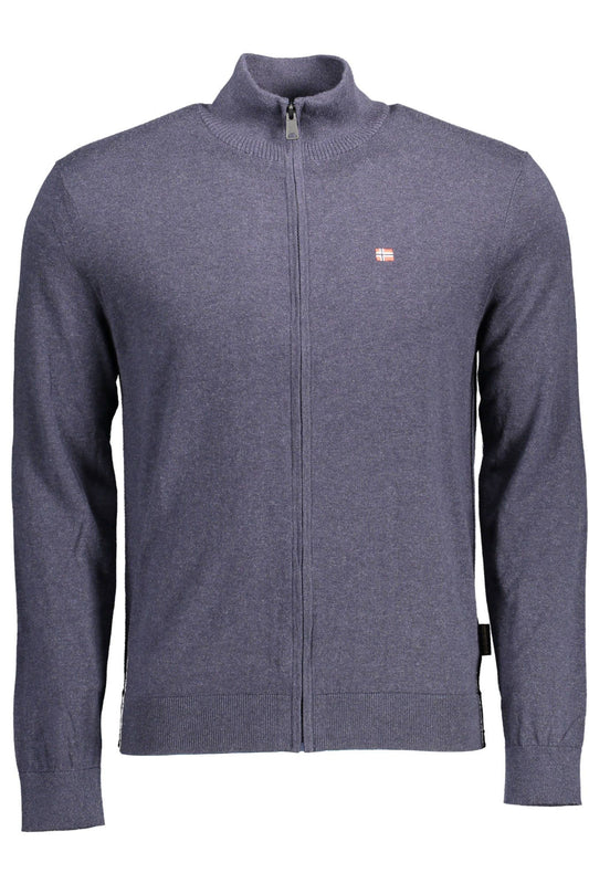 Blue Cotton Men Cardigan