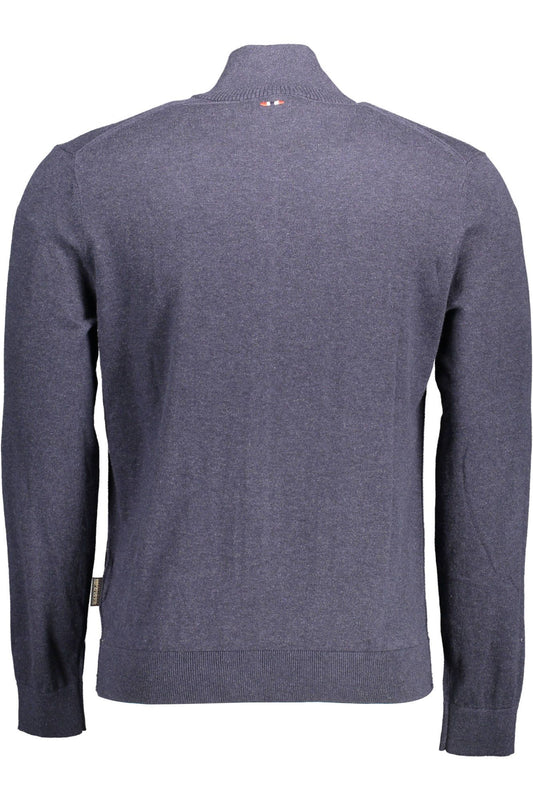 Blue Cotton Men Cardigan