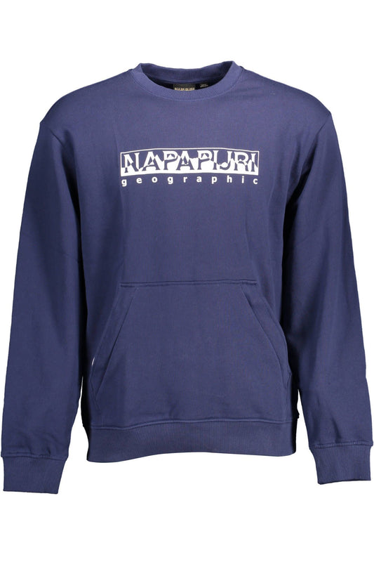 Blue Cotton Men Sweater