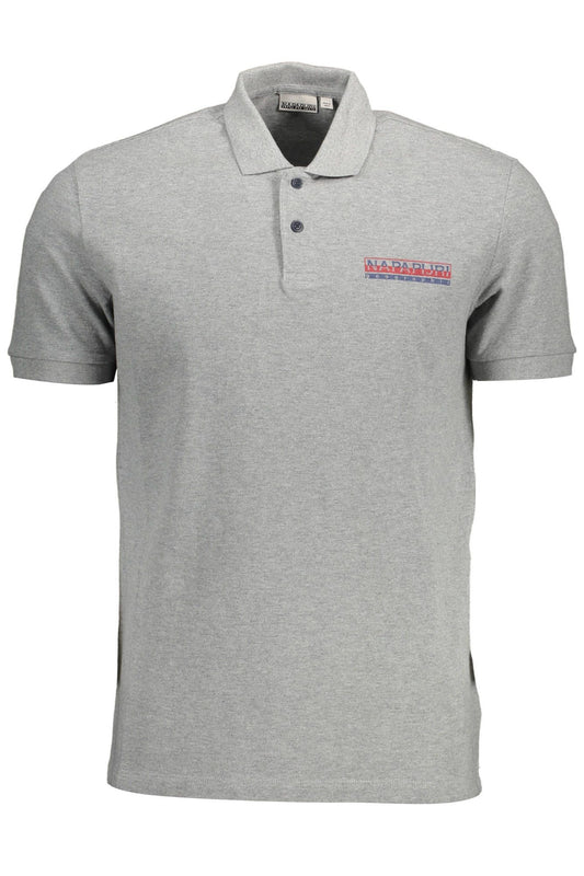 Gray Cotton Men Polo