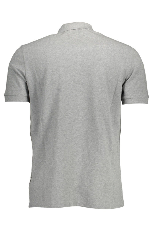 Gray Cotton Men Polo