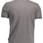 Gray Cotton Men Polo Shirt