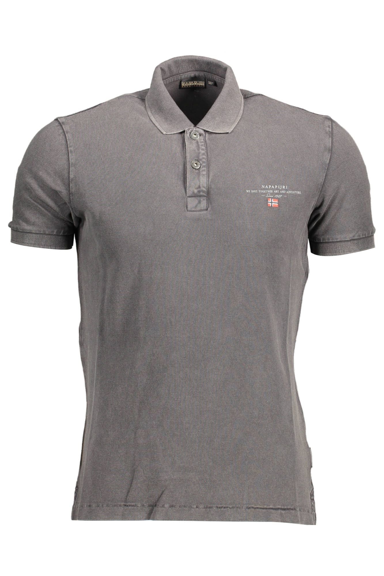 "Gray Cotton Men Polo Shirt"