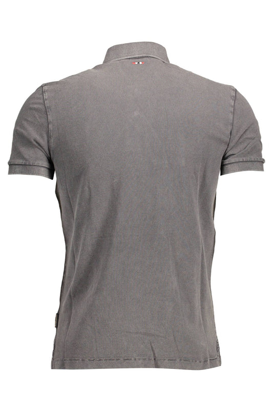 "Gray Cotton Men Polo Shirt"