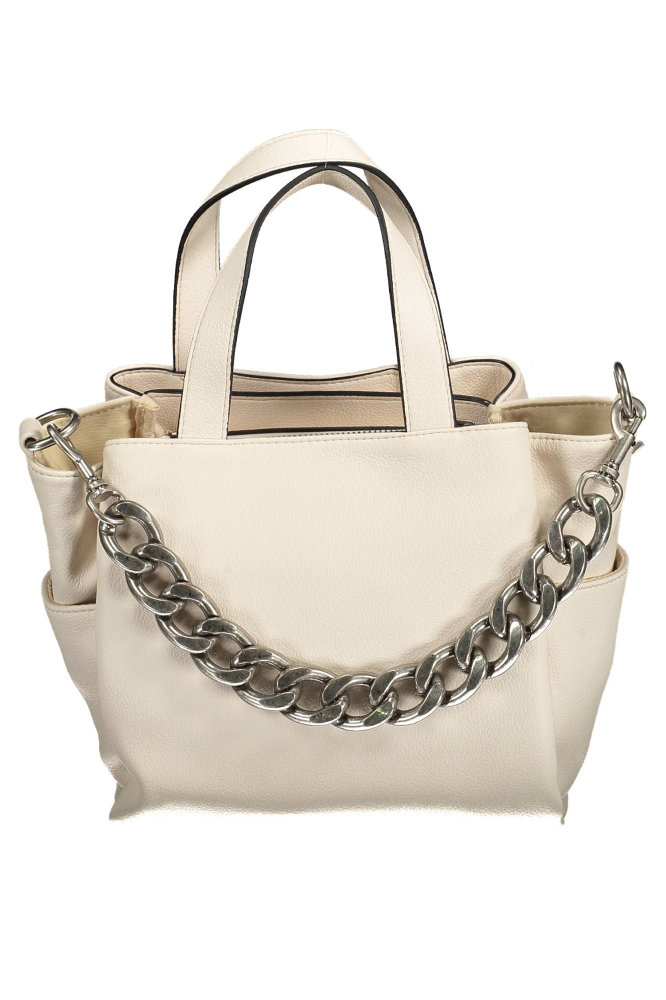 White Polyurethane Women Handbag